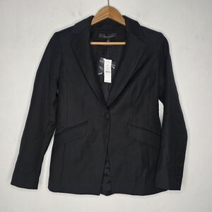 NEW White‎ House Black Market One Button Structured Blazer Black Sz 2 $198